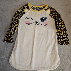 Fleece Leopard Girls Nightgown XS